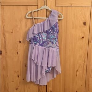 Purple One-Shoulder Dress with Sequins